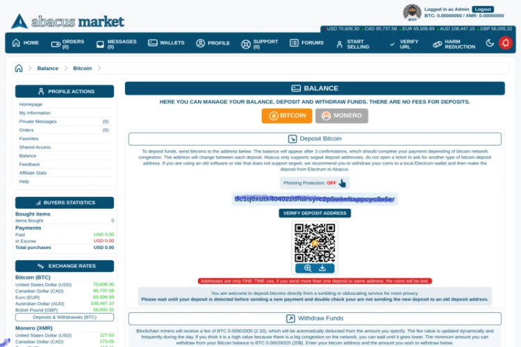Shopping on Abacus Market